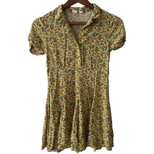 Gap‎ Kids Girls Yellow Floral Sundress Size 10 Summer Casual Dress Cotton Retro